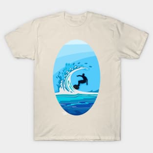 Surfer waves - abstract art T-Shirt